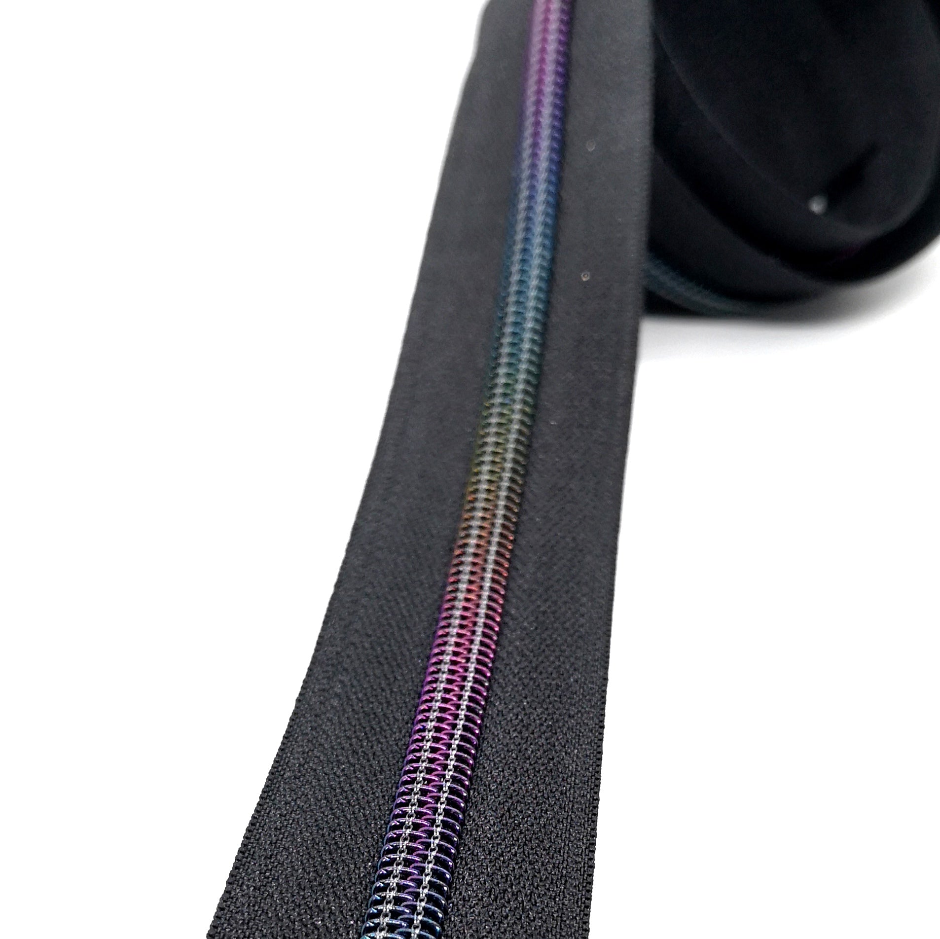 Over the Rainbow Black or White Size #5 Nylon Zipper Tape, Black