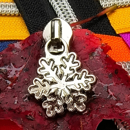 Snowflake Silver Zipper Pulls (Flat Back)