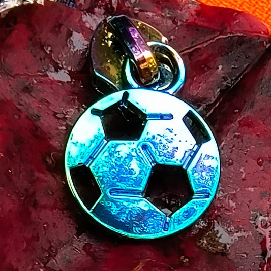 Soccer Ball Rainbow Zipper Pulls (Flat Back)