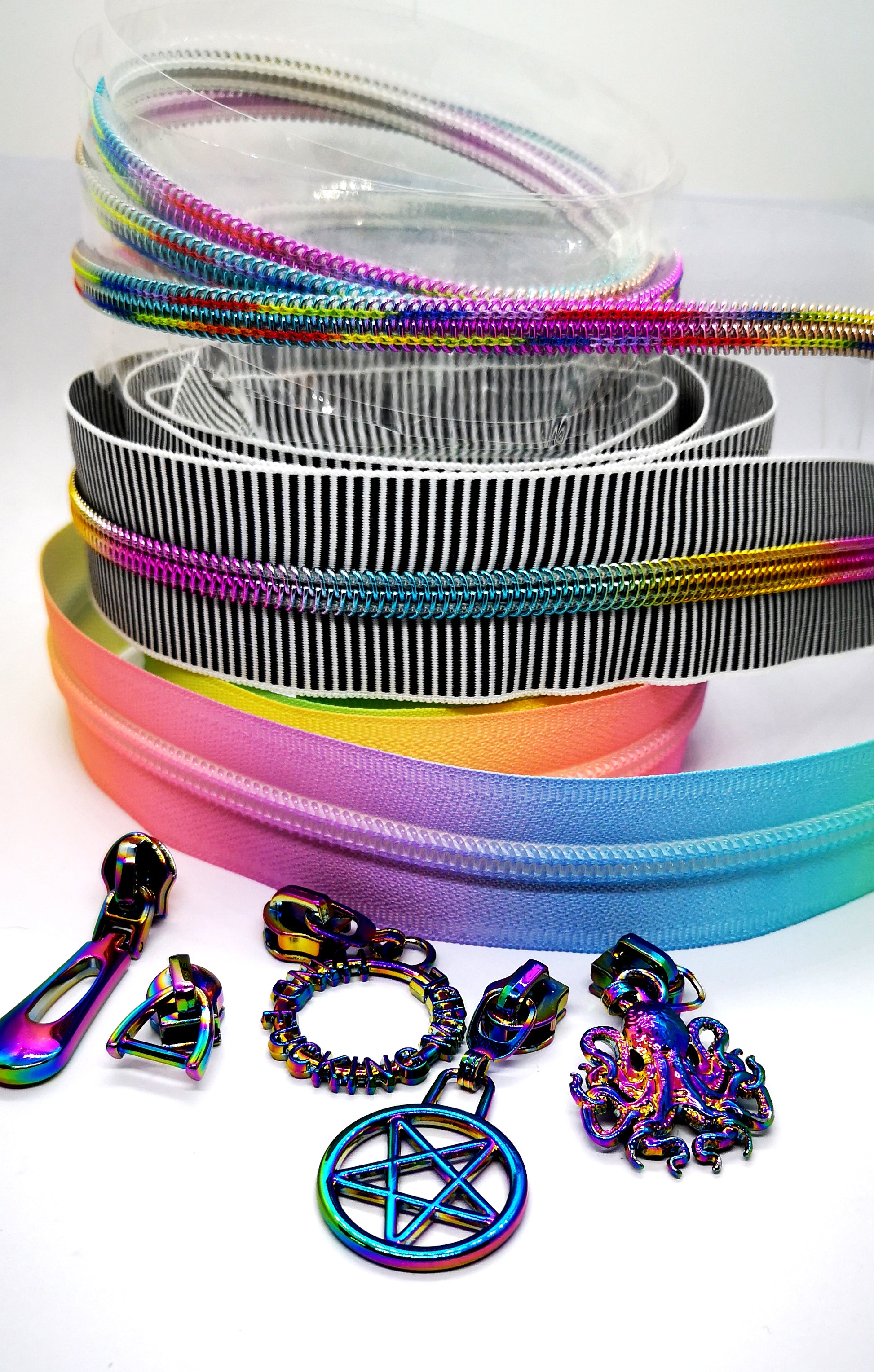 Rainbow Iridescent #5 Zipper Pulls - 6 pack – Craft de Ville